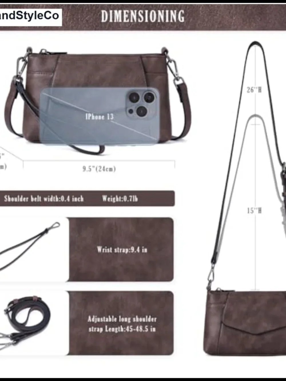 Small Vegan Leather Crossbody Bag for Women with Card Slots, Wristlet Wallet